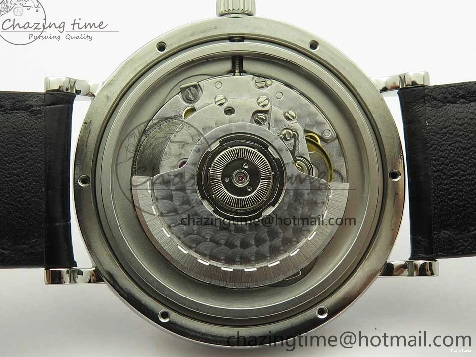 MIROTIME 0309 Portofino Automatic SS FKF 1:1 Best Edition White Dial RG Markers on Black Leather Strap A Stretchable 7141